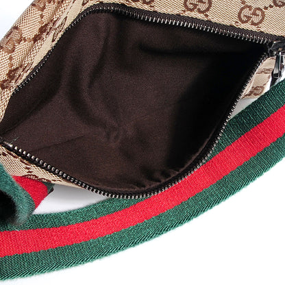 Gucci GG Monogram Web Double Pocket Belt Bag Dark Brown 5 of 7