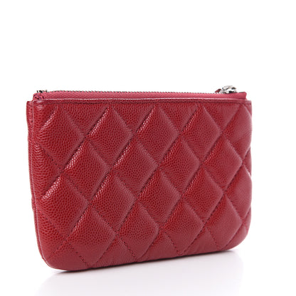 Chanel Caviar Quilted Small Cosmetic Case Dark Red 2 of 8