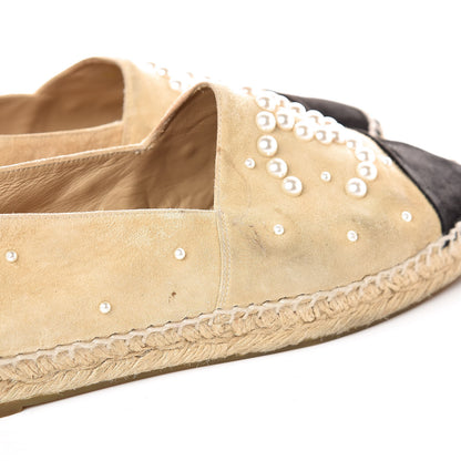 Chanel Suede Pearl CC Espadrilles 39 Beige 16 of 16
