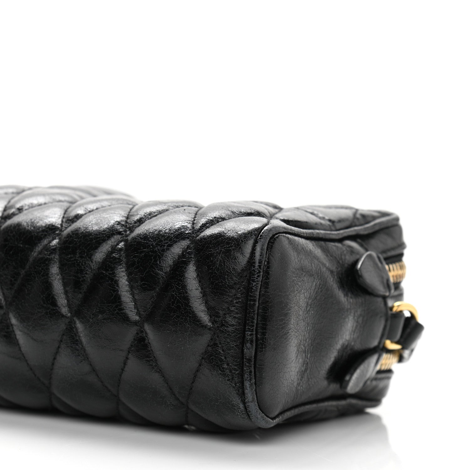 Miu Miu Vitello Shine Quilted Camera Bag Black 10 of 10