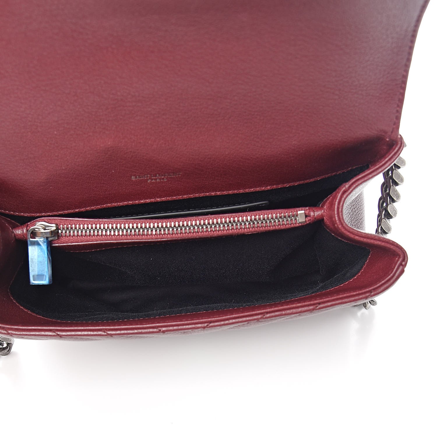 Saint Laurent Sheepskin Matelasse Chevron Medium College Bag Rouge Legion 5 of 10