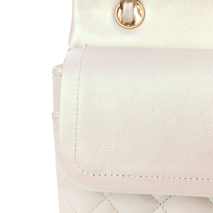 Chanel Iridescent Calfskin Quilted Medium Double Flap White 11 of 13