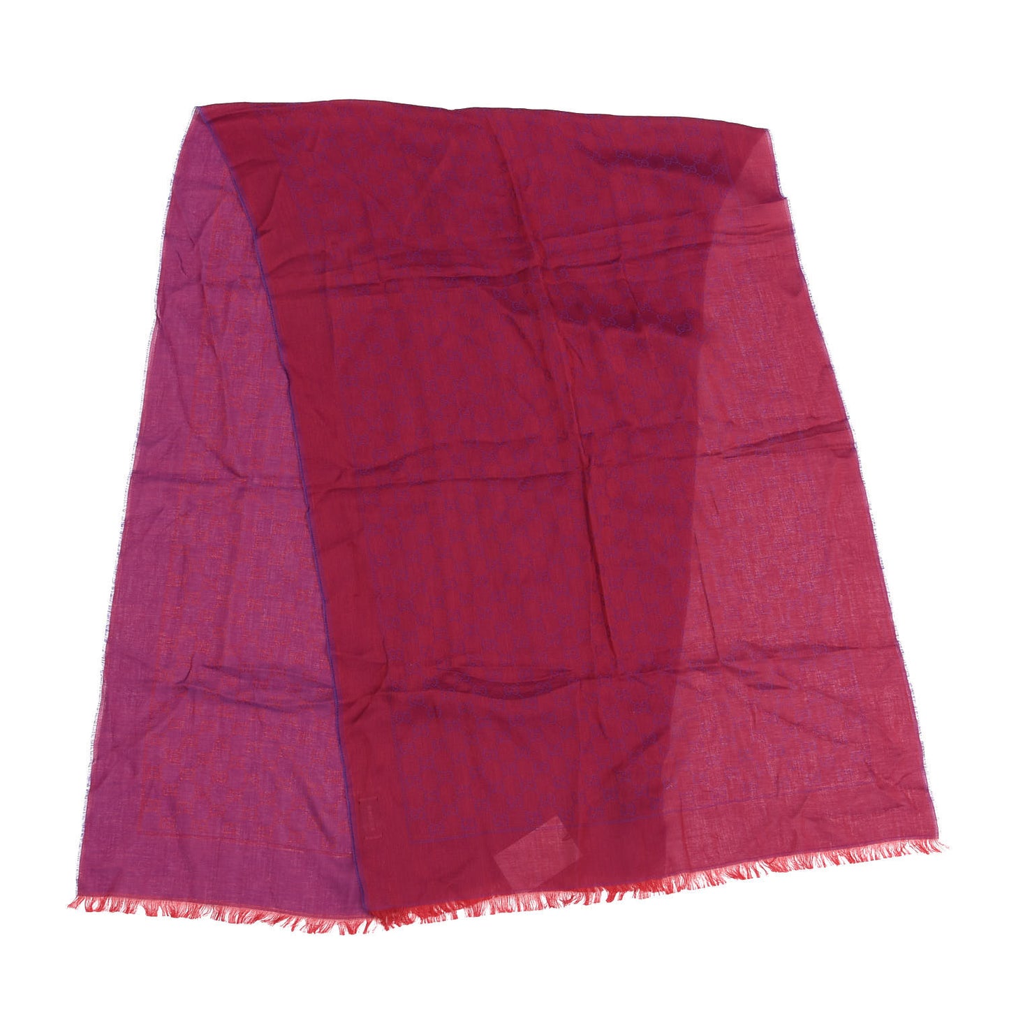 Wool Jacquard Monogram Scarf Fuchsia