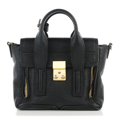 3.1 Phillip Lim 3.1 Textured Calfskin Mini Pashli Satchel Black 1 of 8