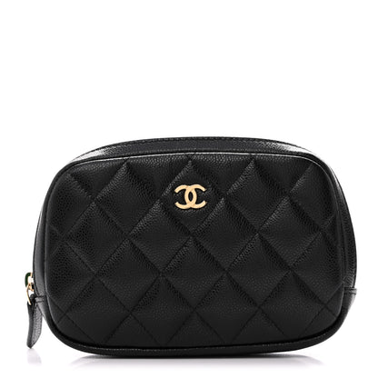 Chanel Caviar Quilted Small Curvy Pouch Cosmetic Case Black 1 of 10