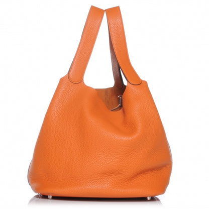 Hermes Taurillon Clemence Picotin Lock GM Orange 1 of 7