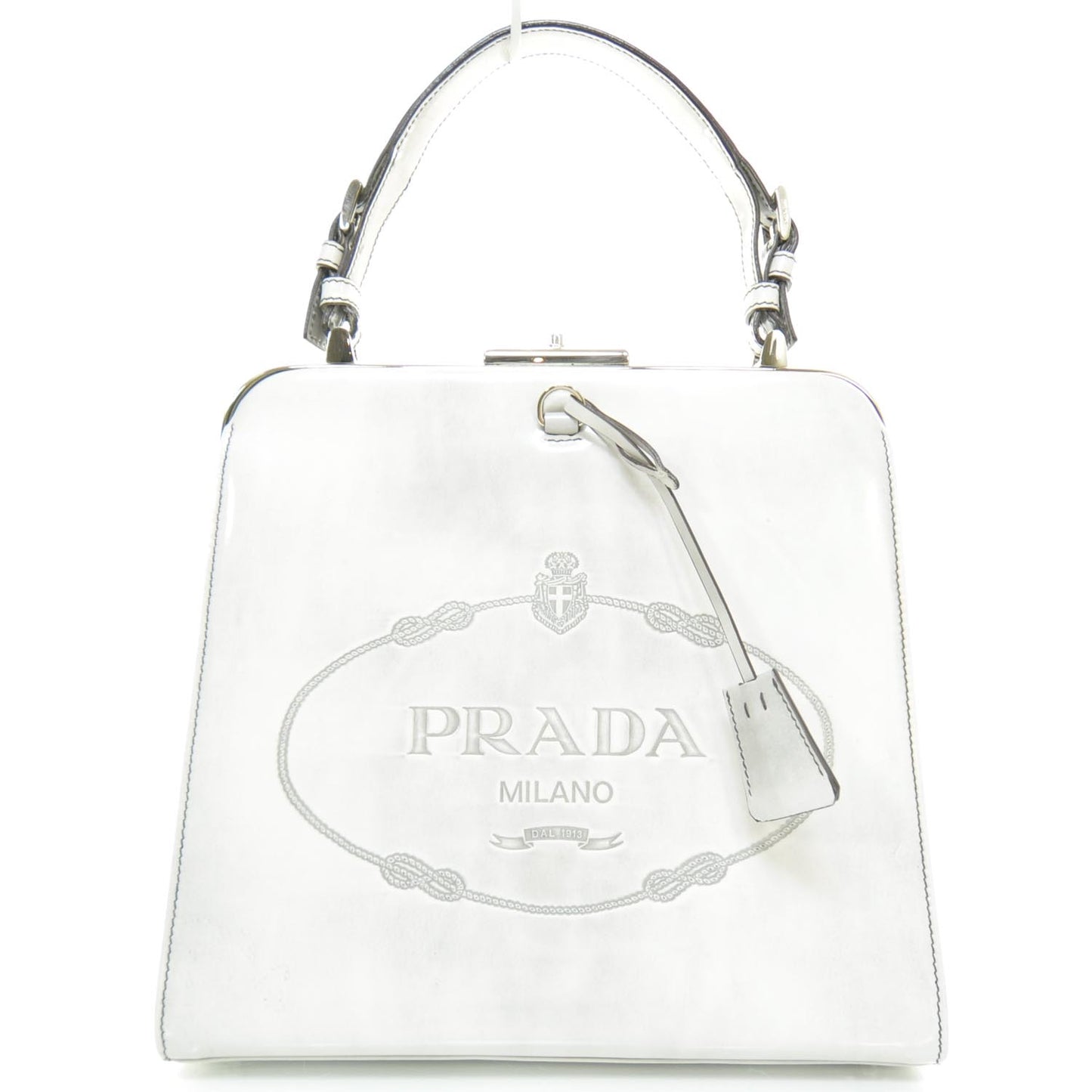 Spazzolato Logo Print Framed Bag Quarzo