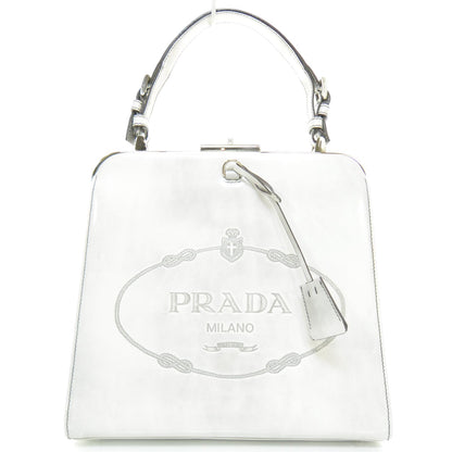 Prada Spazzolato Logo Print Framed Bag Quarzo 1 of 8