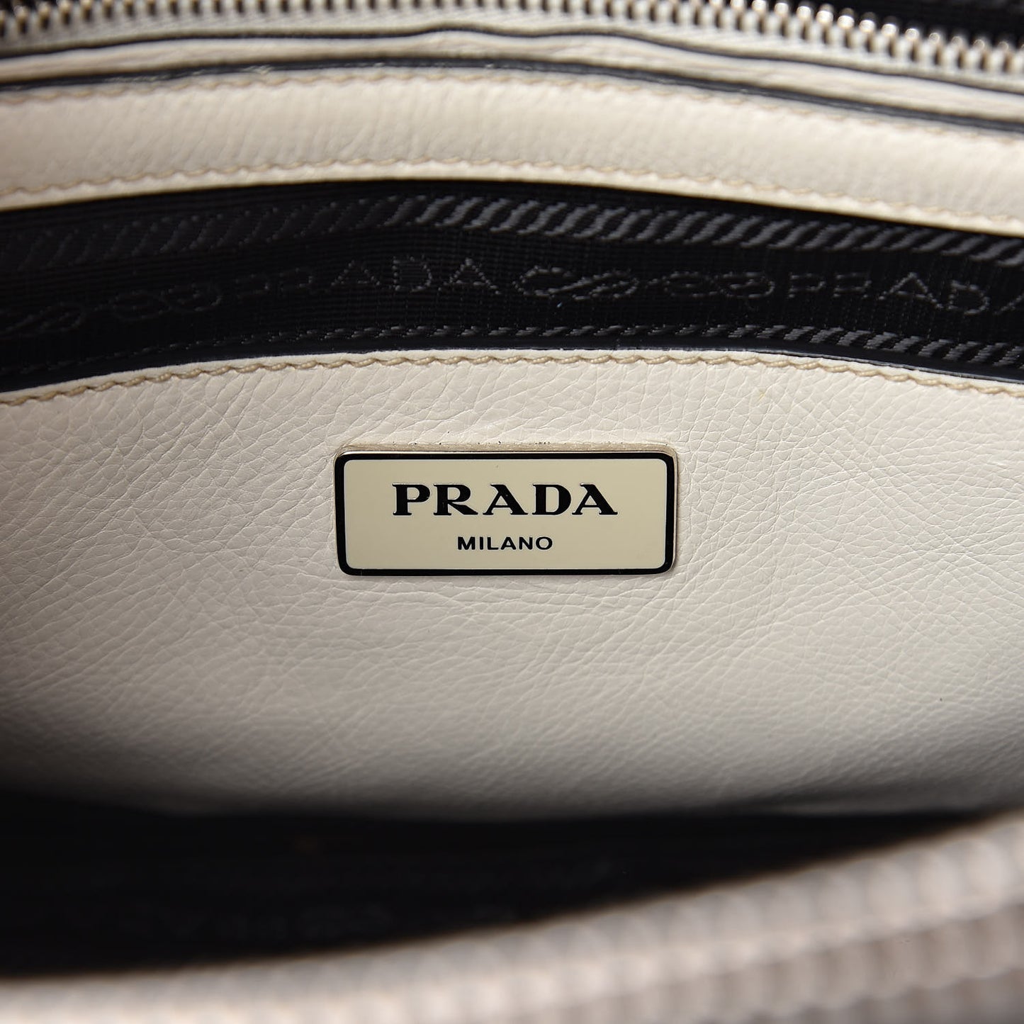 Glace Calf Studded Twin Pocket Tote White