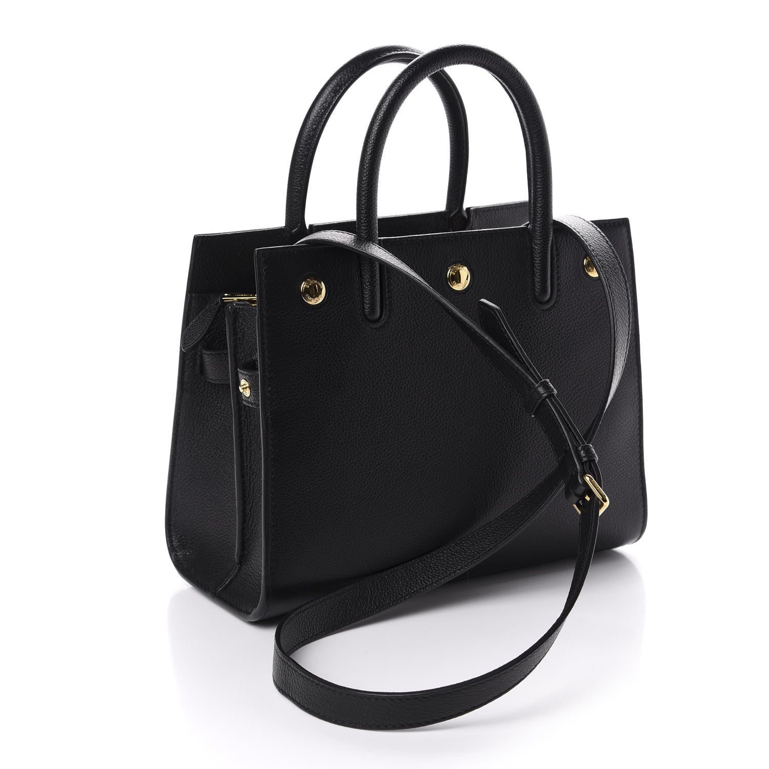 Burberry Grainy Calfskin Mini Two Handle Title Bag Black 3 of 9