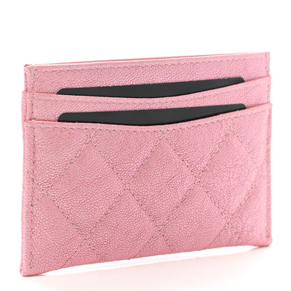 Chanel Iridescent Caviar Quilted Card Holder Rose Pink 3 of 8