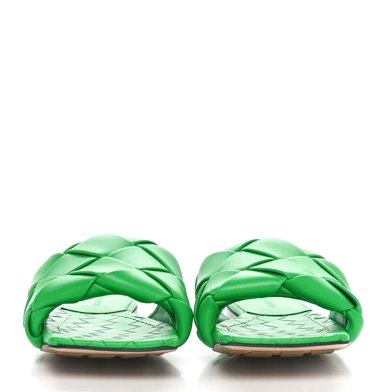 Bottega Veneta Nappa Maxi Intrecciato Lido Flat Sandals 38.5 Grass 2 of 8