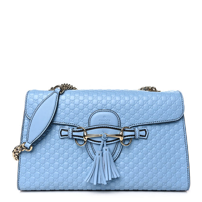 Gucci Microguccissima Medium Emily Chain Shoulder Bag Mineral Blue 1 of 12