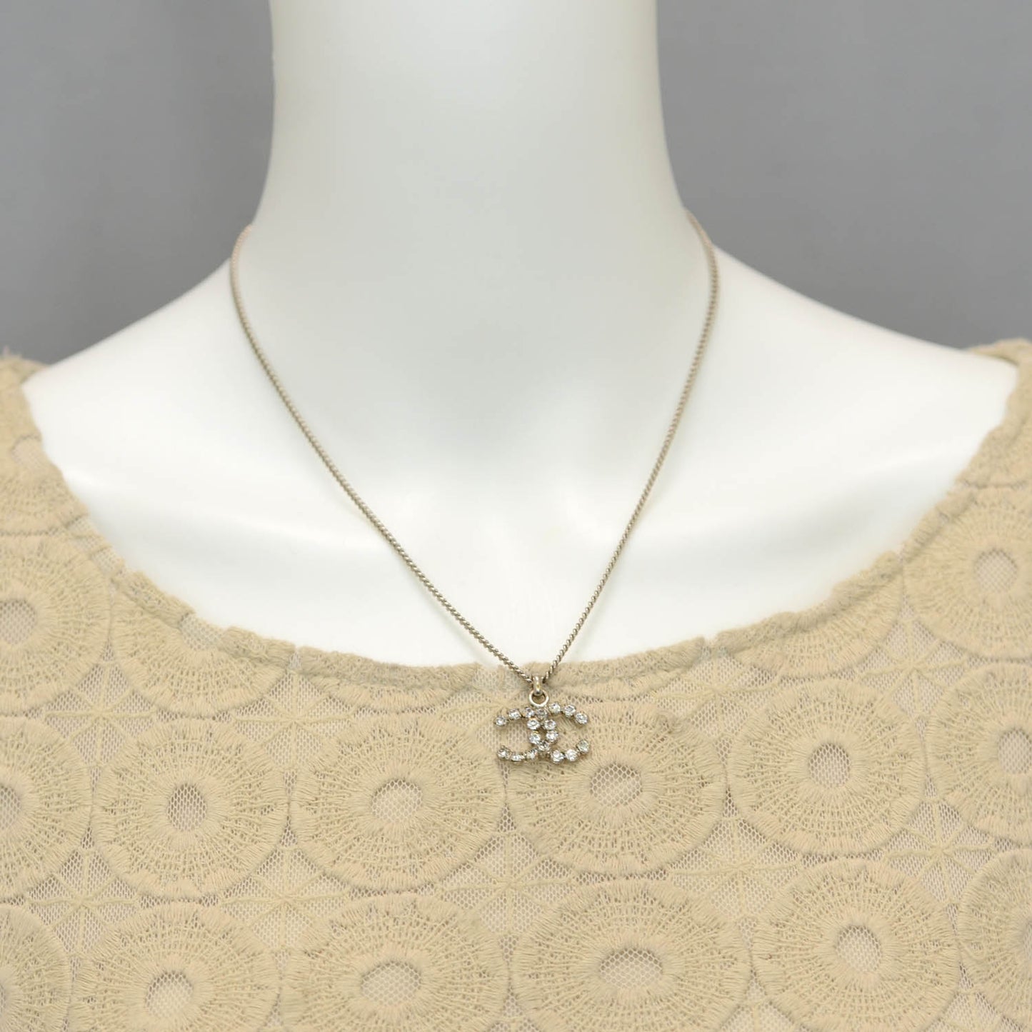 Crystal CC Necklace Silver