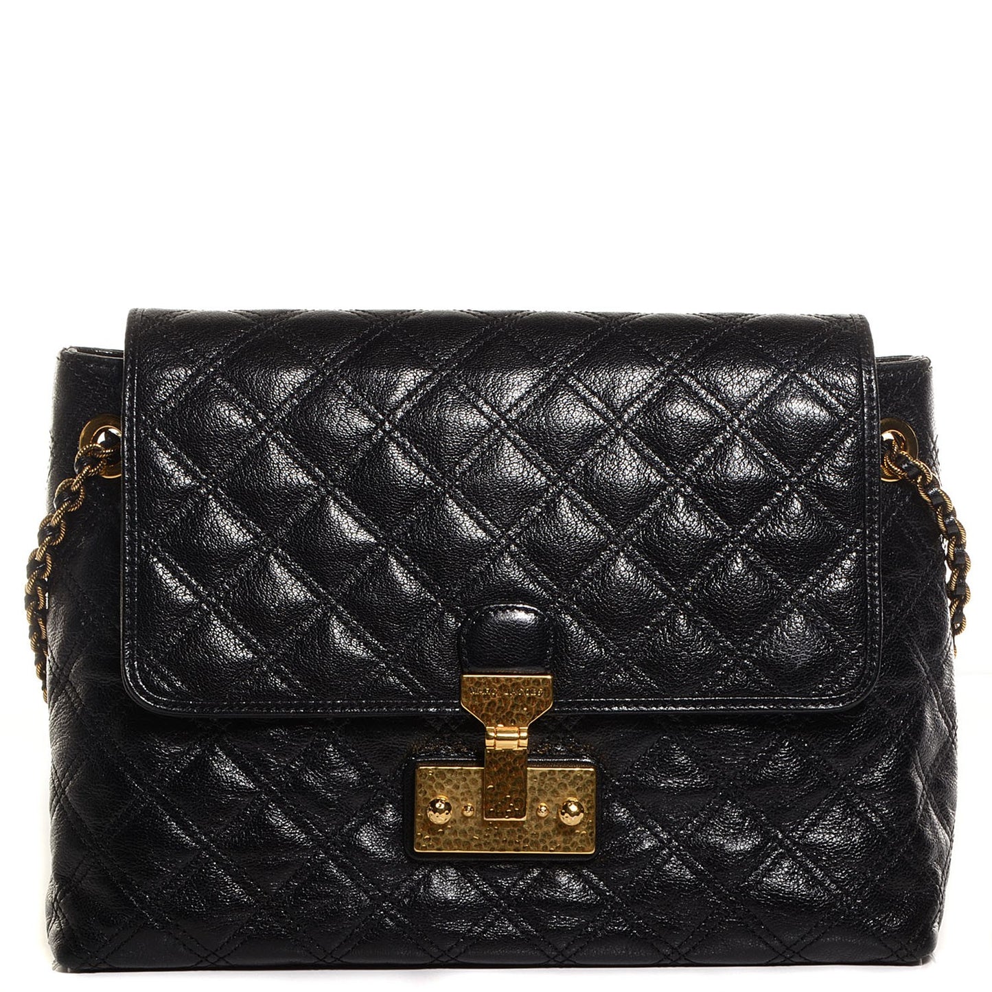 Lacquered Lambskin Baroque The XL Single Flap Black