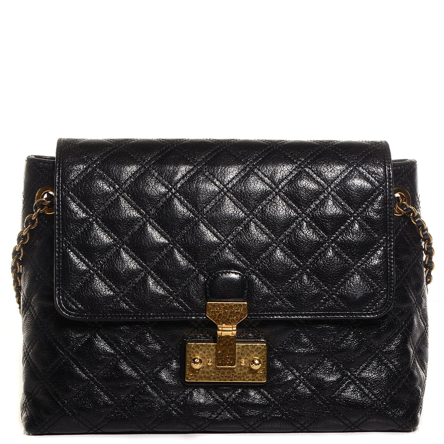 Marc Jacobs Lacquered Lambskin Baroque The XL Single Flap Black 1 of 9