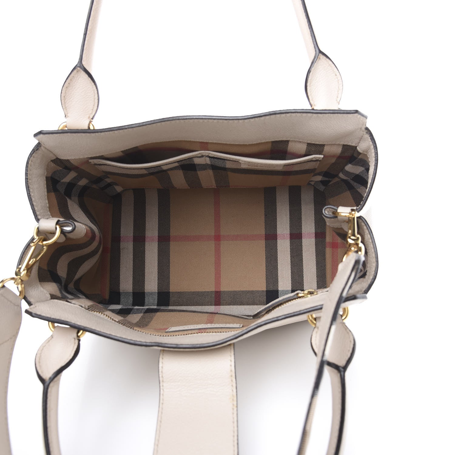 Burberry Soft Grain Calfskin Medium Buckle Tote Limestone 4 of 14