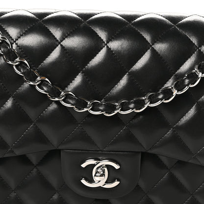 Chanel Lambskin Quilted Jumbo Double Flap Black 8 of 11