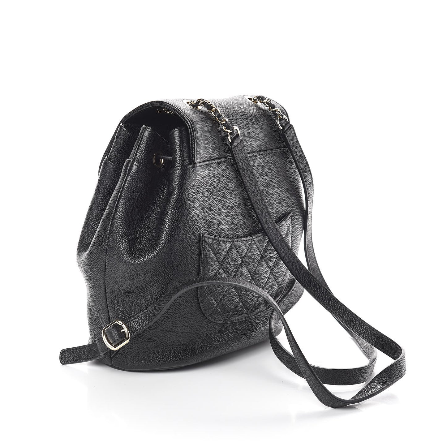 Caviar Stitched Backpack Black