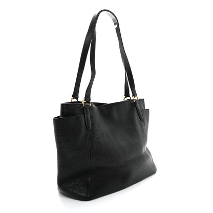 Prada Vitello Daino Side Pocket Shoulder Bag Black 3 of 11