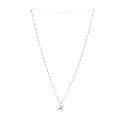 Tiffany 18K White Gold Diamond Paloma Picasso Graffiti X Pendant Necklace 3 of 16