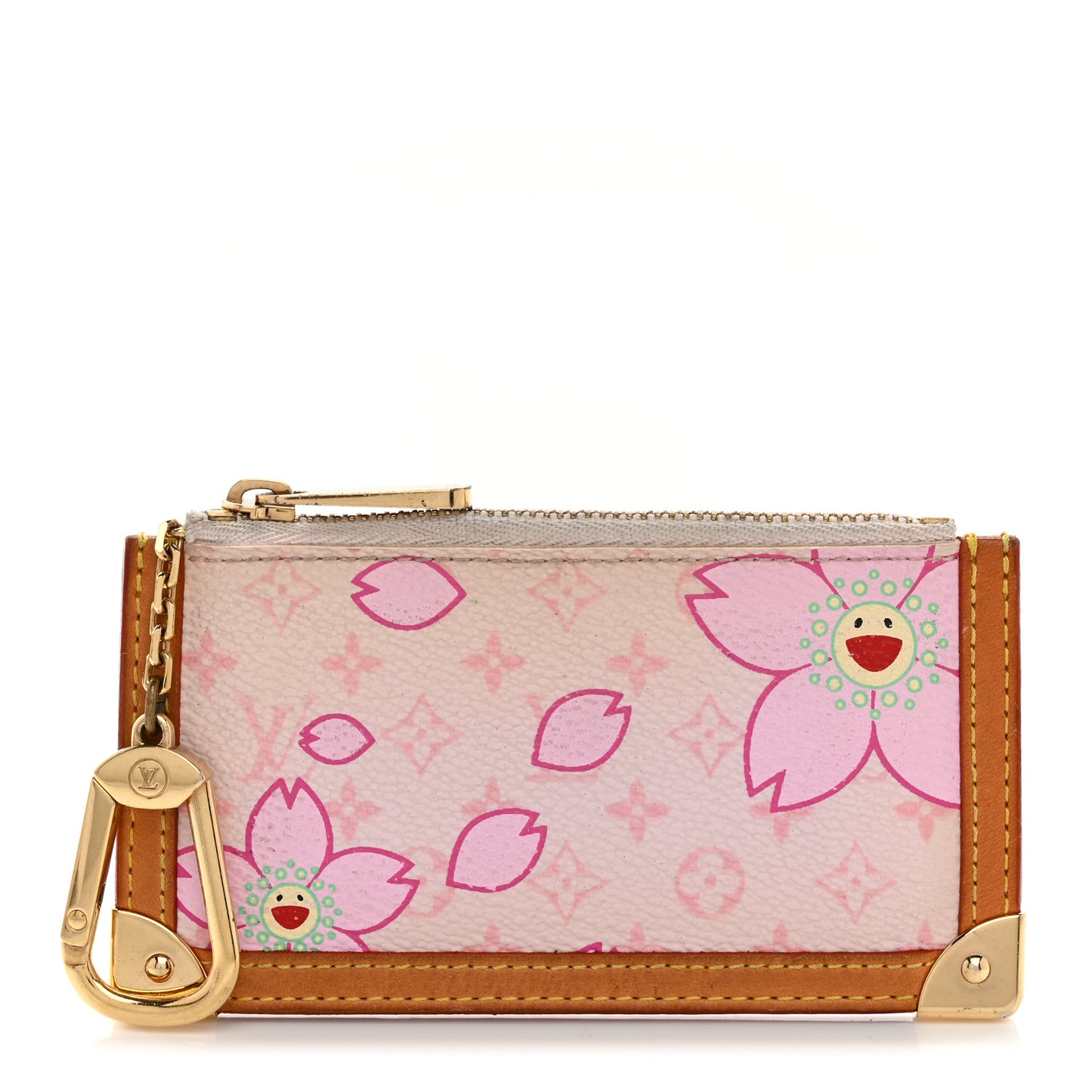 Monogram Cherry Blossom Key Pouch Pink