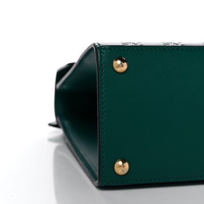 Gucci Guccissima Signature Medium Padlock Top Handle Bag Emerald 10 of 12