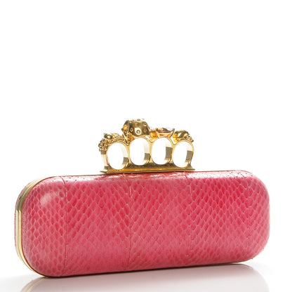 Alexander McQueen Python Knuckle Box Clutch Pink 4 of 7