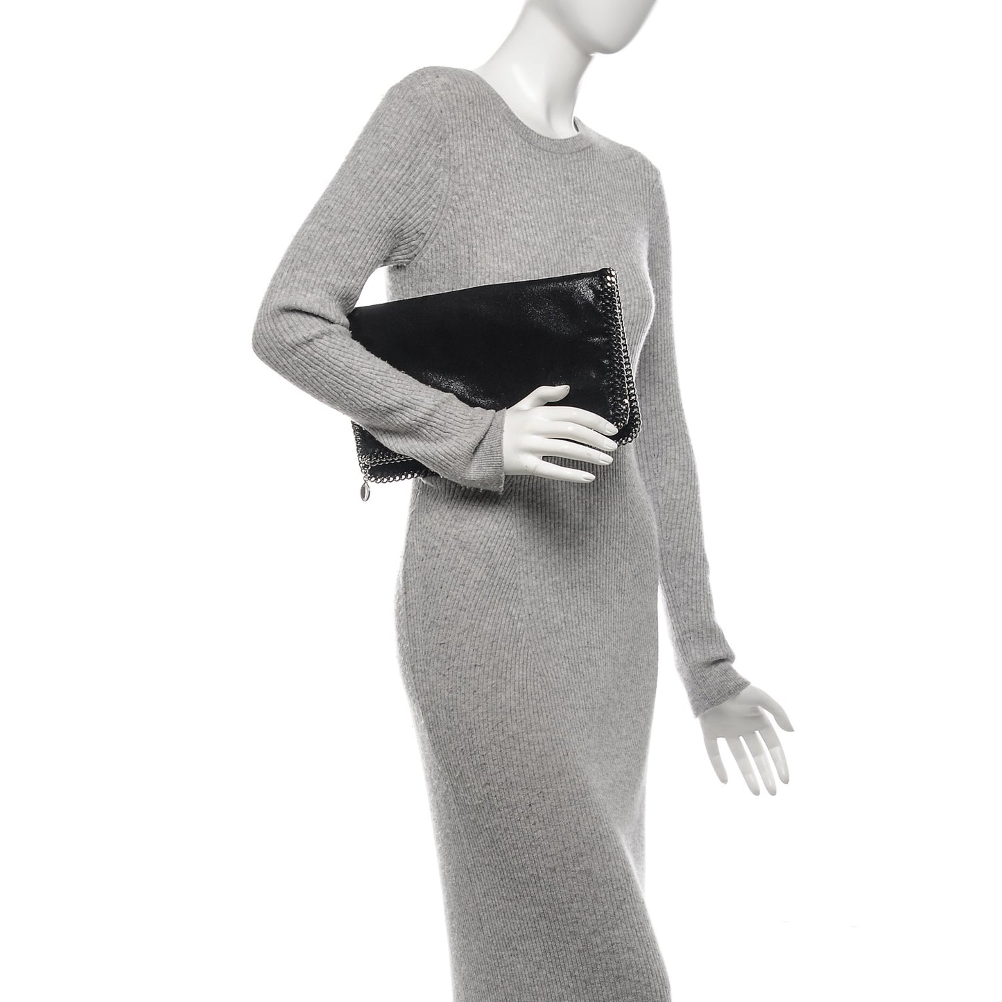 Shaggy Deer Falabella Fold Over Clutch Black