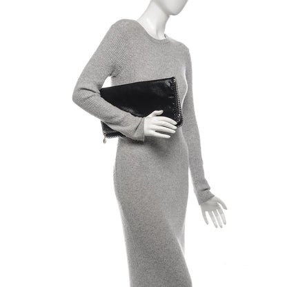 Stella McCartney Shaggy Deer Falabella Fold Over Clutch Black 2 of 7