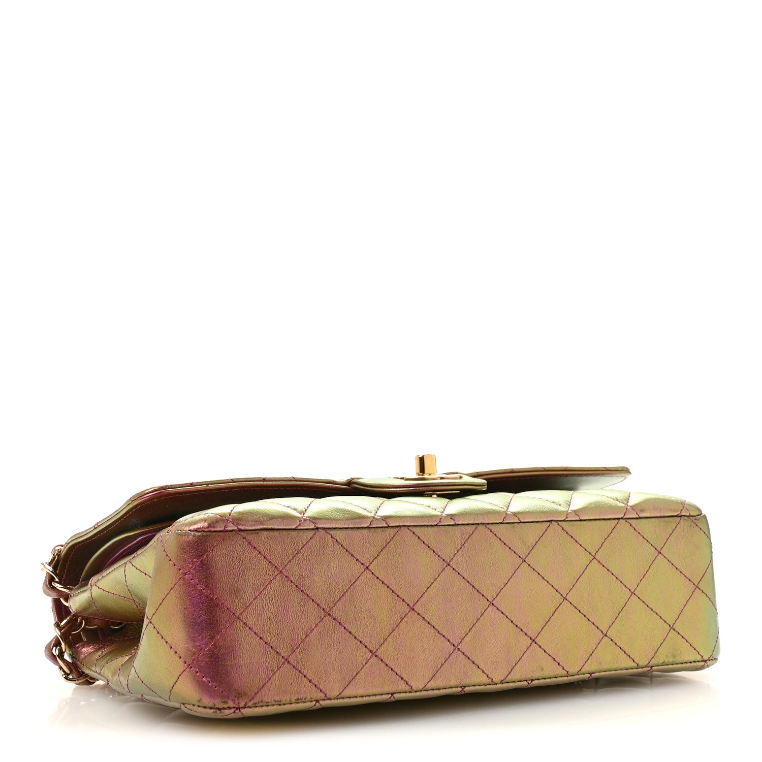 Chanel Iridescent Lambskin Quilted Medium Double Flap Purple 4 of 14