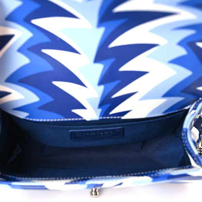 Chanel Printed Calfskin Small Boy Flap Blue White 5 of 9