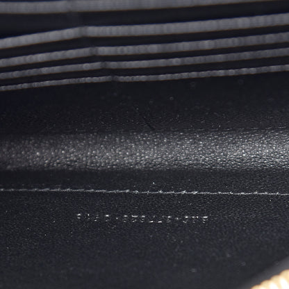 Saint Laurent Grain De Poudre Matelasse Chevron Monogram Chain Wallet Black 8 of 13