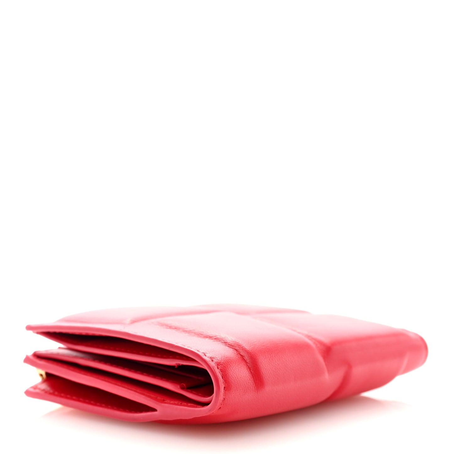 Calfskin Padded Zip Card Holder Nail Polish