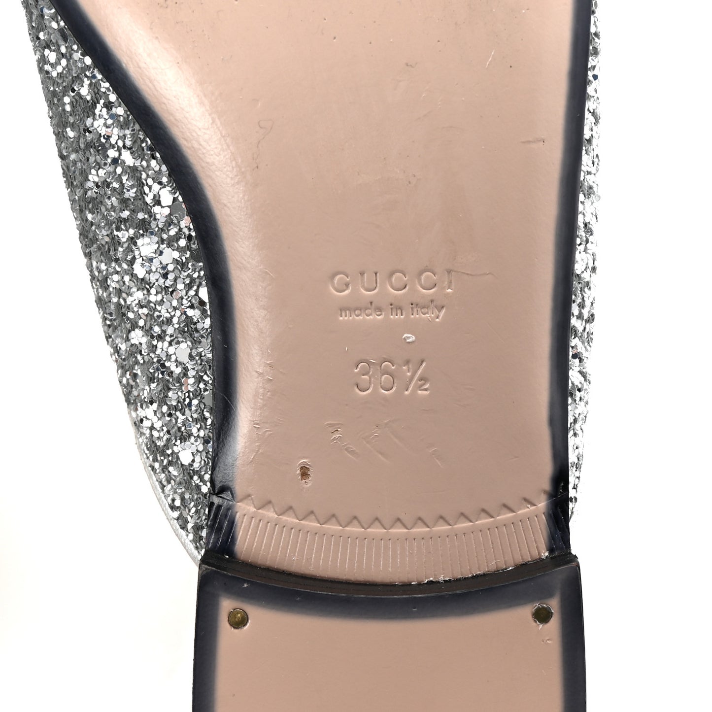 Glitter Womens Princetown Slippers 36.5 Silver