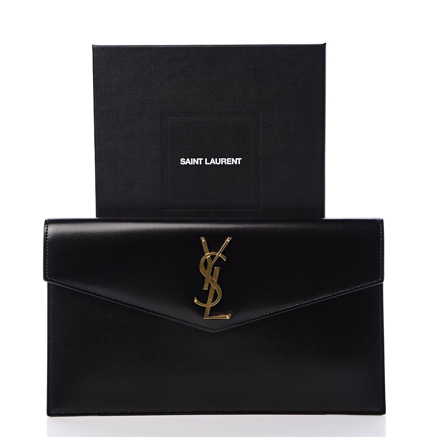 Smooth Shiny Calfskin Monogram Uptown Pouch Black