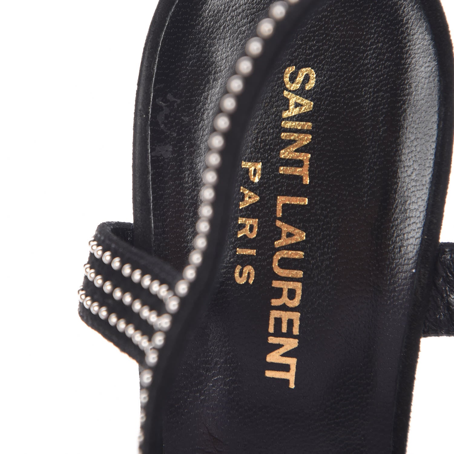 Saint Laurent Suede Studded Candy 80 Platform Sandals 39.5 Black 9 of 9