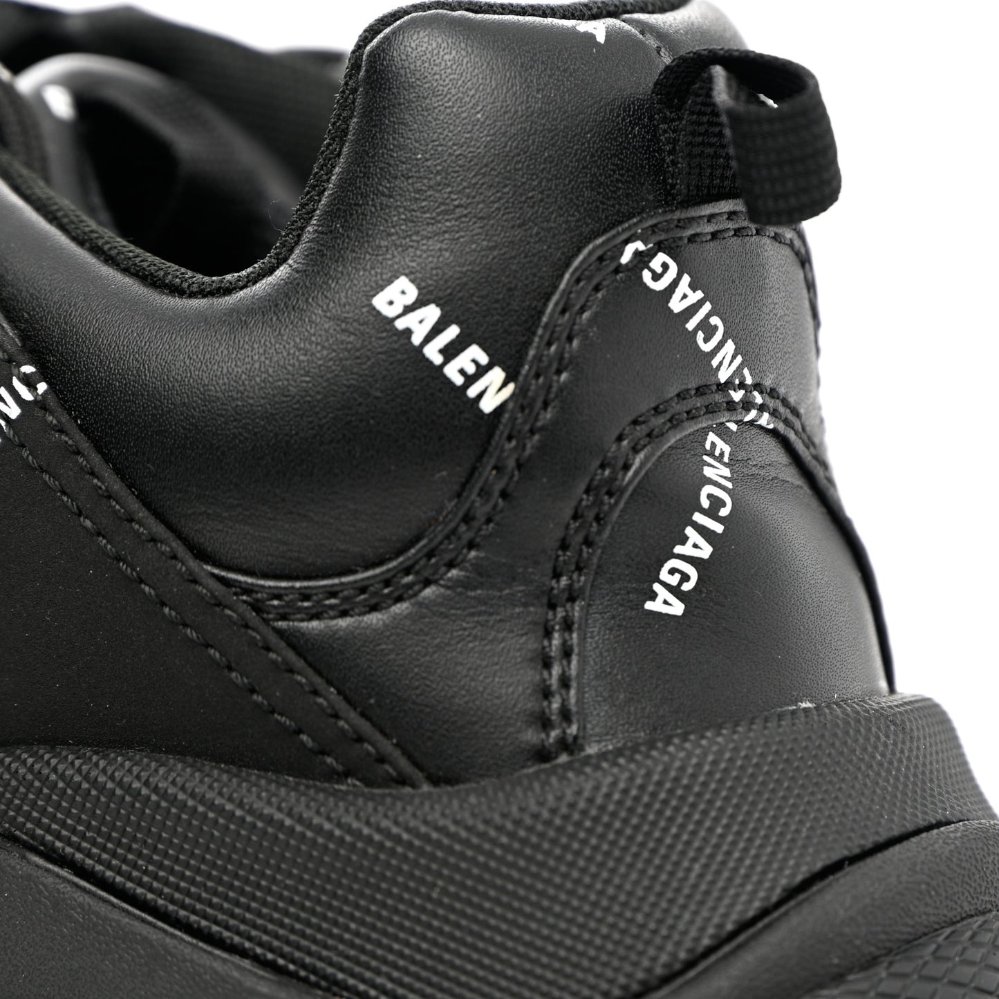 Technical Fabric Allover Logo Mens Triple S Sneakers 41 Black White