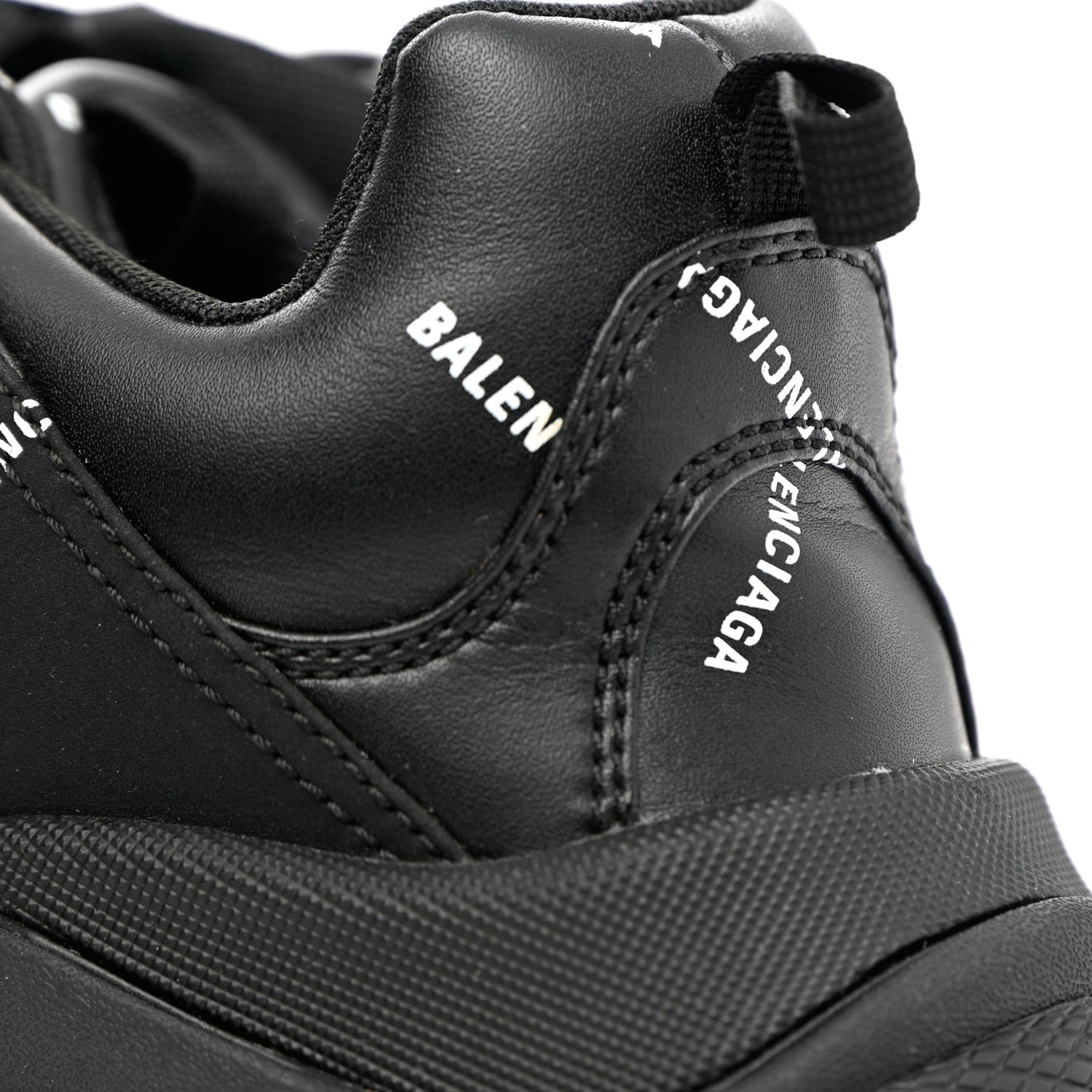 Balenciaga Technical Fabric Allover Logo Mens Triple S Sneakers 41 Black White 8 of 14
