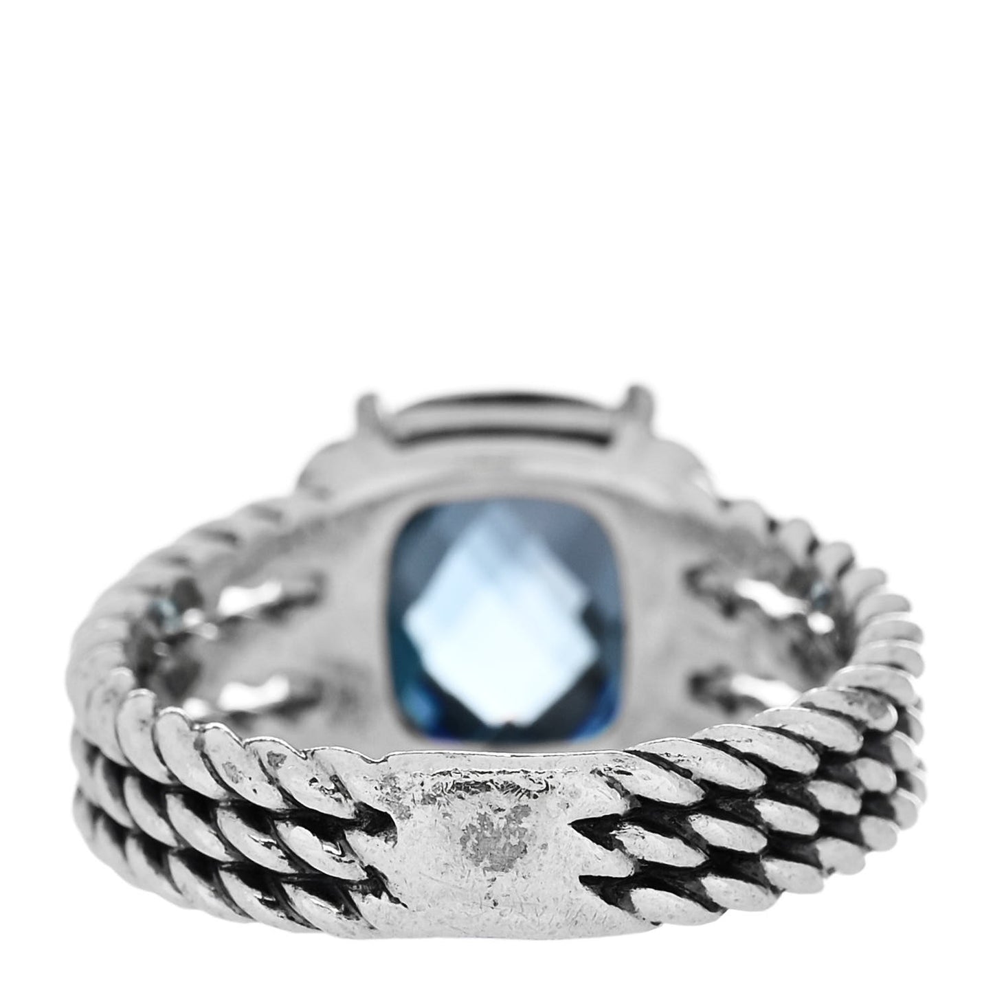 Sterling Silver Diamond Hampton Blue Topaz 10mm Petite Wheaton Ring 54 7