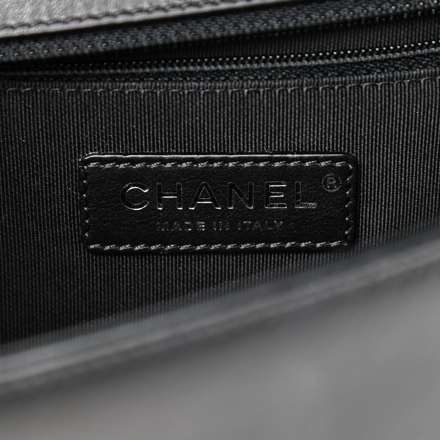 Lambskin Chevron Quilted Medium Boy Flap Black