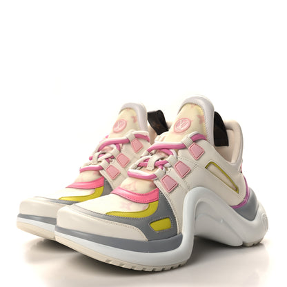 Louis Vuitton Calfskin Nylon LV Pop Archlight Sneaker 39 Pink Yellow 3 of 8
