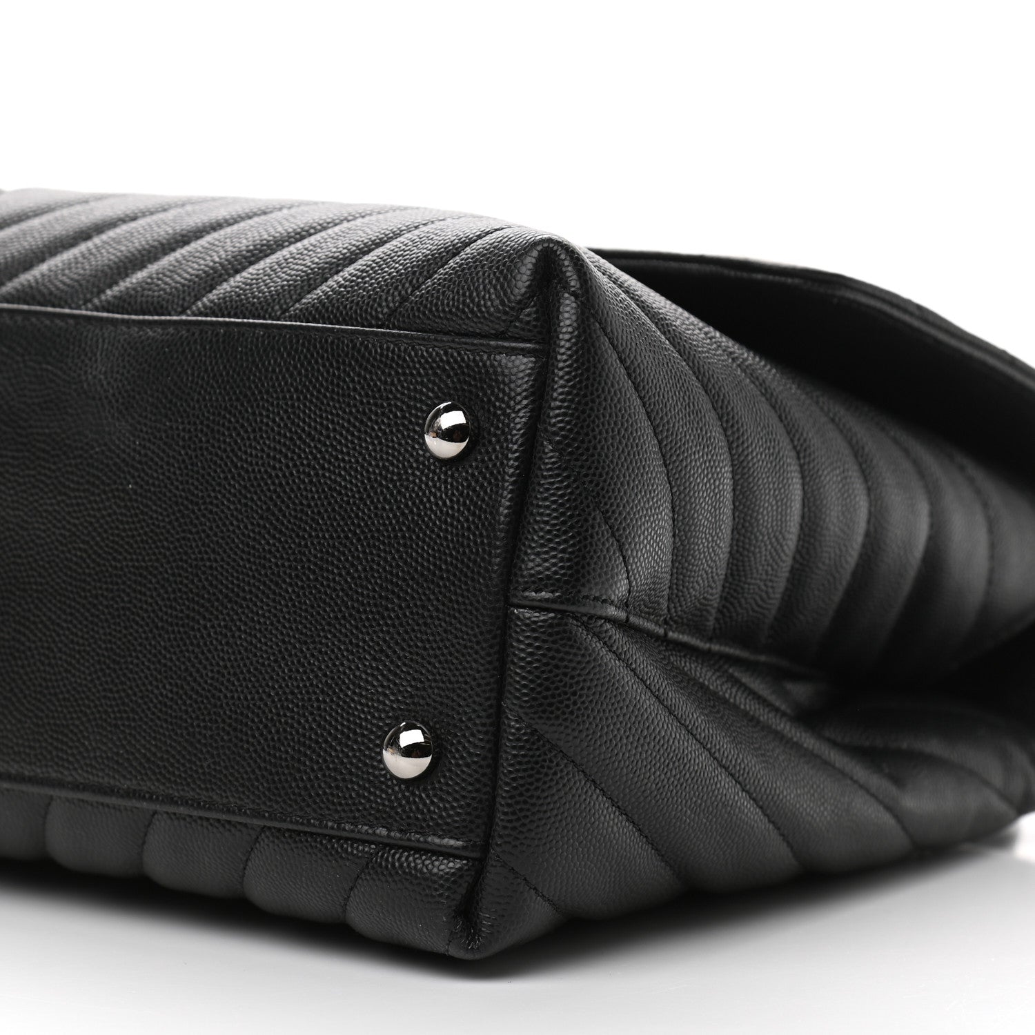 Chanel Caviar Chevron Quilted Medium Coco Handle Flap Black 10 of 11