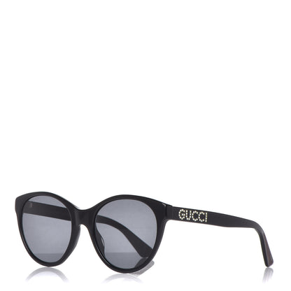 Gucci Round Frame Crystal Sunglasses GG 0419S Black 1 of 8