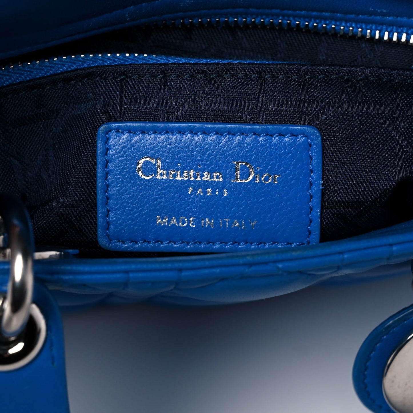 Lambskin Cannage Mini Lady Dior Blue