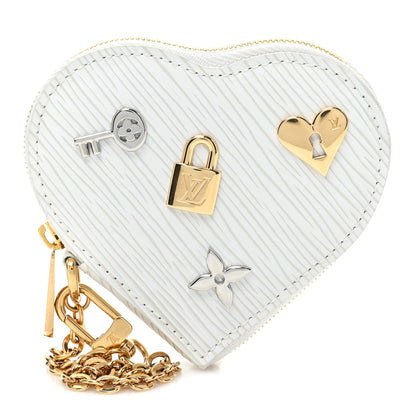 Louis Vuitton Epi Love Lock Heart Coin Purse White 1 of 8