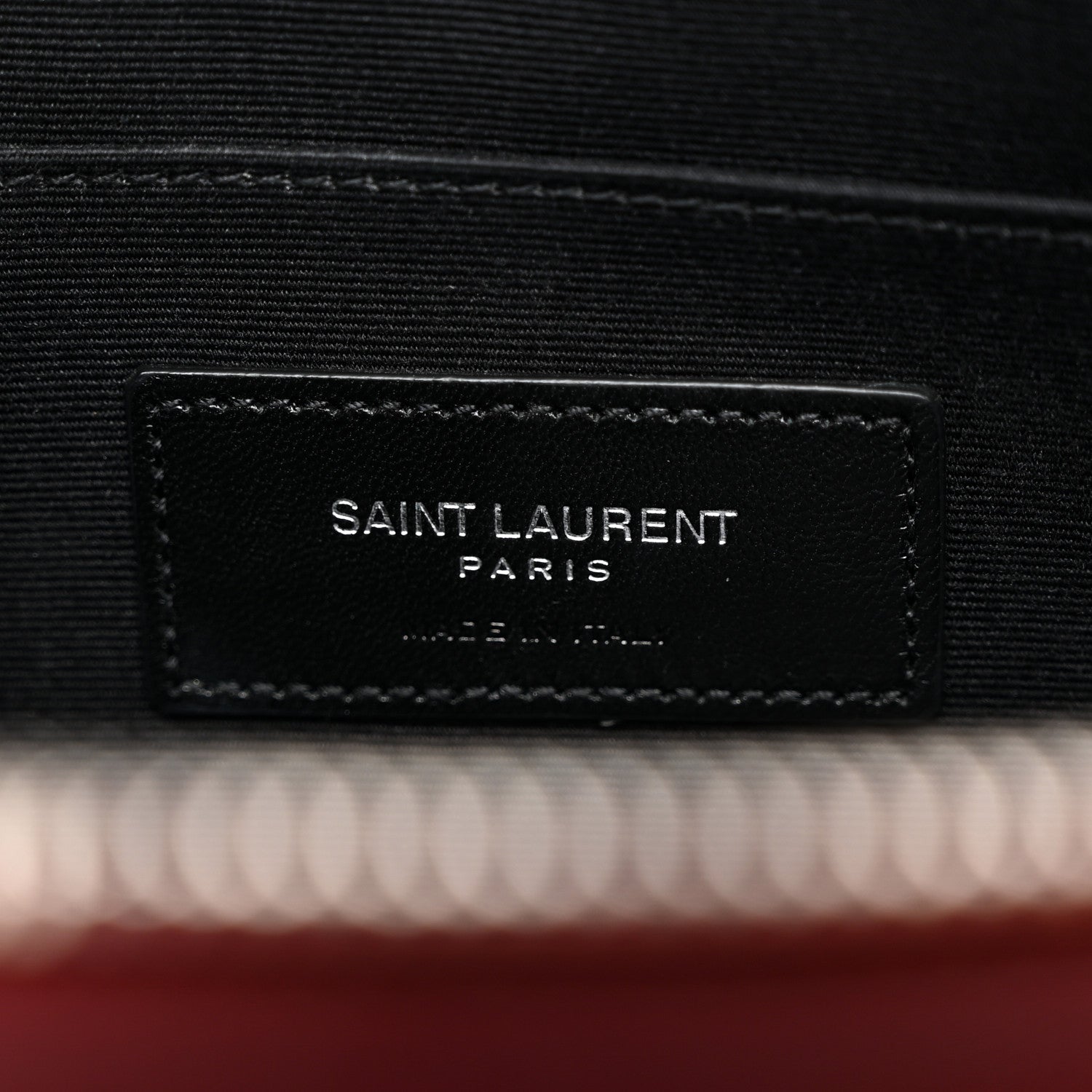 Saint Laurent Calfskin Matelasse Chevron Monogram Document Holder Rouge Legion 6 of 12