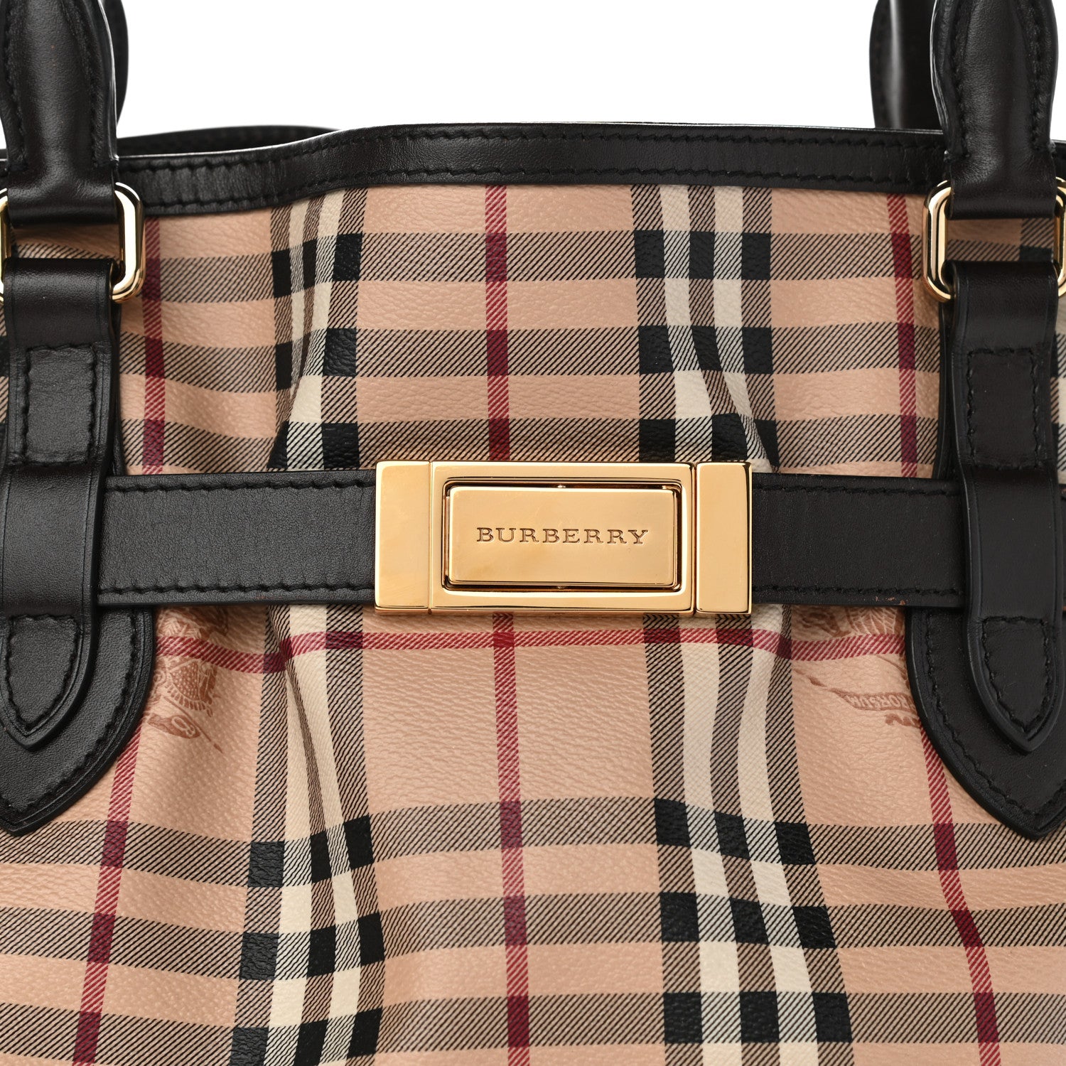 Burberry Haymarket Check Medium Golderton Tote Chocolate 9 of 14