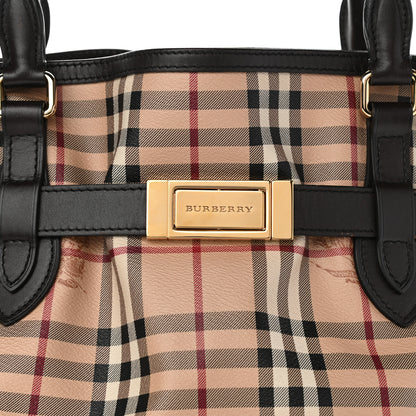 Burberry Haymarket Check Medium Golderton Tote Chocolate 9 of 14