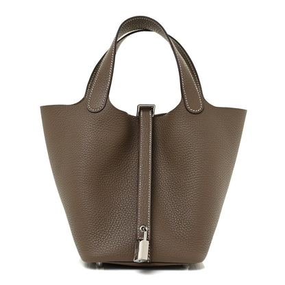 Hermes Taurillon Clemence Picotin Lock 18 PM Etoupe 1 of 10